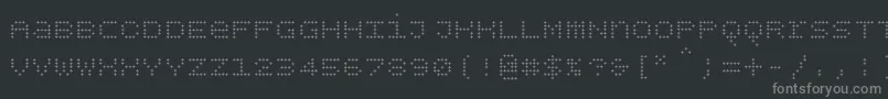 Czcionka Bpdotsunicaseplus – szare czcionki na czarnym tle
