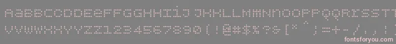 フォントBpdotsunicaseplus – 灰色の背景にピンクのフォント