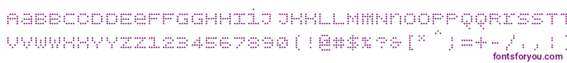 Czcionka Bpdotsunicaseplus – fioletowe czcionki na białym tle