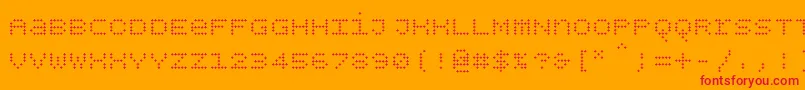 Bpdotsunicaseplus Font – Red Fonts on Orange Background