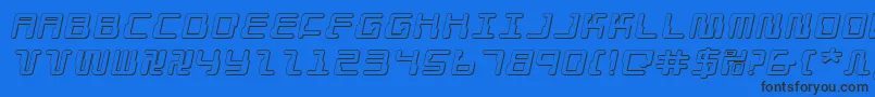 Droidlover3Dei Font – Black Fonts on Blue Background