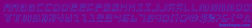 Droidlover3Dei-Schriftart – Blaue Schriften auf violettem Hintergrund