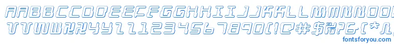 Droidlover3Dei Font – Blue Fonts on White Background