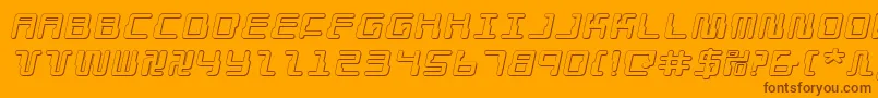 Droidlover3Dei Font – Brown Fonts on Orange Background