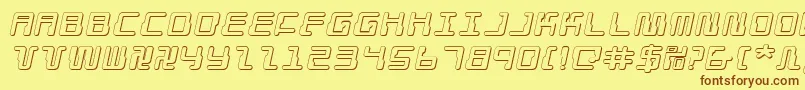Droidlover3Dei Font – Brown Fonts on Yellow Background