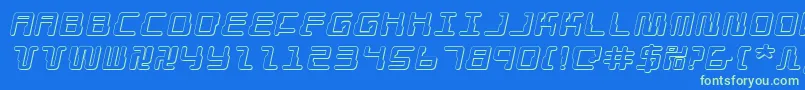 Droidlover3Dei-Schriftart – Grüne Schriften auf blauem Hintergrund