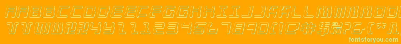 Droidlover3Dei Font – Green Fonts on Orange Background