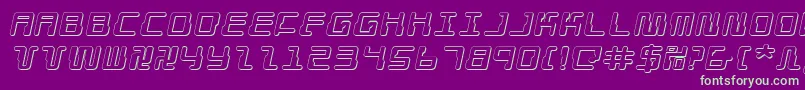Droidlover3Dei Font – Green Fonts on Purple Background