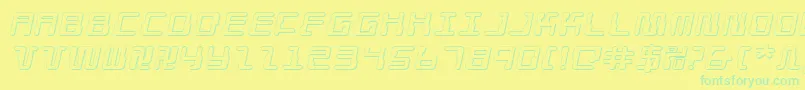 Droidlover3Dei Font – Green Fonts on Yellow Background