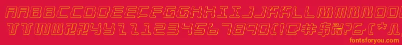 Droidlover3Dei Font – Orange Fonts on Red Background