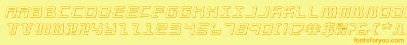 Droidlover3Dei Font – Orange Fonts on Yellow Background