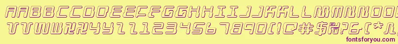 Droidlover3Dei Font – Purple Fonts on Yellow Background