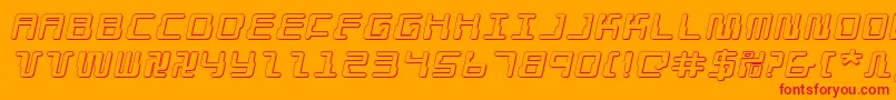 Droidlover3Dei Font – Red Fonts on Orange Background