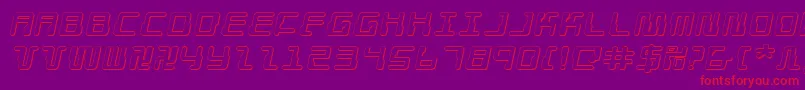 Droidlover3Dei Font – Red Fonts on Purple Background