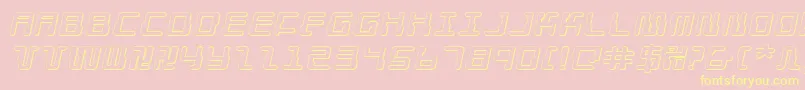 Droidlover3Dei-Schriftart – Gelbe Schriften auf rosa Hintergrund