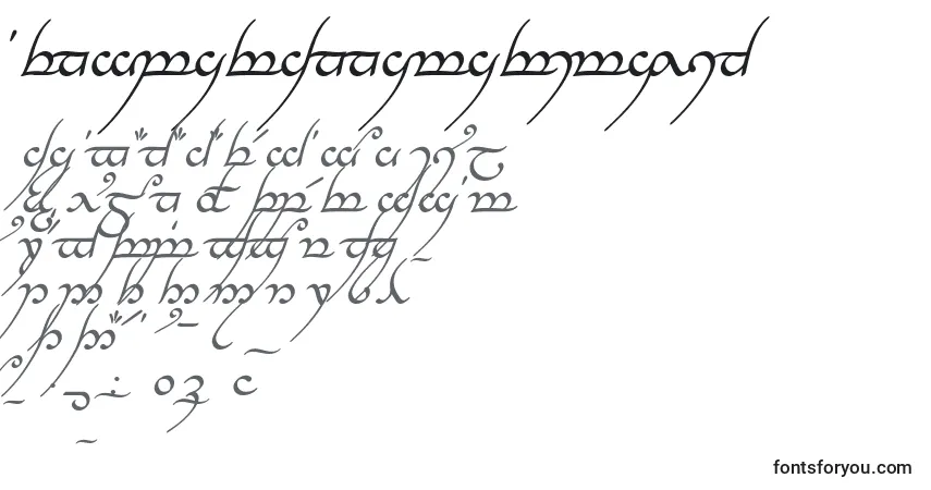 A fonte TengwarAnnatarItalic – alfabeto, números, caracteres especiais