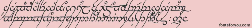 Fonte TengwarAnnatarItalic – fontes pretas em um fundo rosa