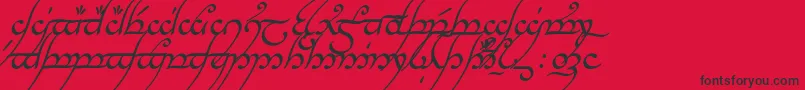 Fonte TengwarAnnatarItalic – fontes pretas em um fundo vermelho