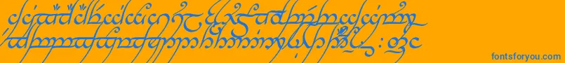 fuente TengwarAnnatarItalic – Fuentes Azules Sobre Fondo Naranja