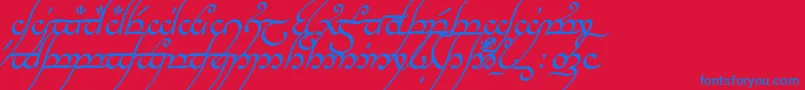 フォントTengwarAnnatarItalic – 赤い背景に青い文字