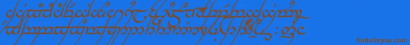 Шрифт TengwarAnnatarItalic – коричневые шрифты на синем фоне