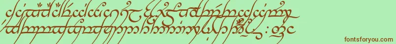 Шрифт TengwarAnnatarItalic – коричневые шрифты на зелёном фоне