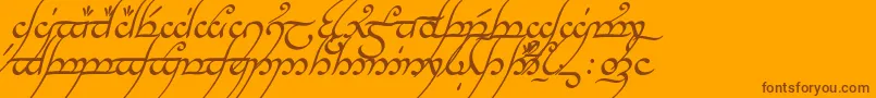 フォントTengwarAnnatarItalic – オレンジの背景に茶色のフォント