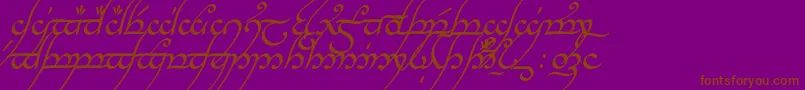 TengwarAnnatarItalic-fontti – ruskeat fontit violetilla taustalla