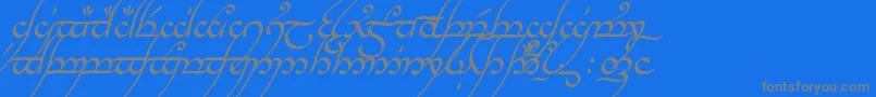 フォントTengwarAnnatarItalic – 青い背景に灰色の文字