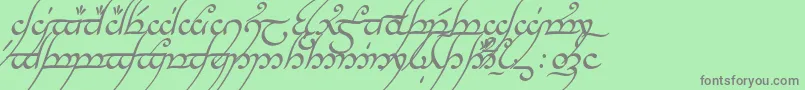 フォントTengwarAnnatarItalic – 緑の背景に灰色の文字