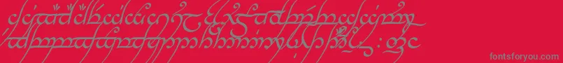 TengwarAnnatarItalic-Schriftart – Graue Schriften auf rotem Hintergrund