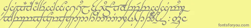 Fonte TengwarAnnatarItalic – fontes cinzas em um fundo amarelo