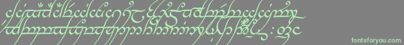 フォントTengwarAnnatarItalic – 灰色の背景に緑のフォント