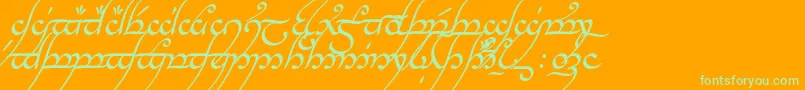 Шрифт TengwarAnnatarItalic – зелёные шрифты на оранжевом фоне