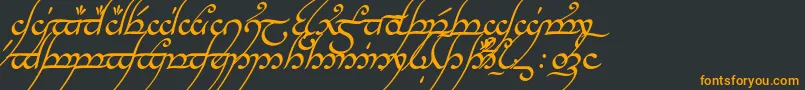 TengwarAnnatarItalic Font – Orange Fonts on Black Background