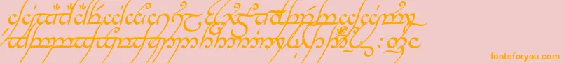 Fonte TengwarAnnatarItalic – fontes laranjas em um fundo rosa