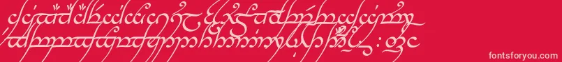 フォントTengwarAnnatarItalic – 赤い背景にピンクのフォント