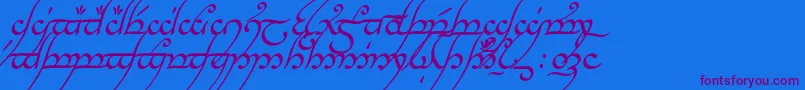 TengwarAnnatarItalic-Schriftart – Violette Schriften auf blauem Hintergrund