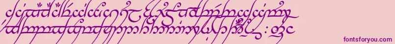 Шрифт TengwarAnnatarItalic – фиолетовые шрифты на розовом фоне