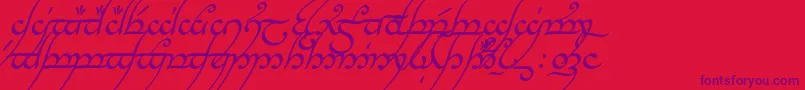 Czcionka TengwarAnnatarItalic – fioletowe czcionki na czerwonym tle