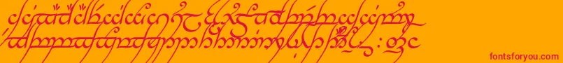 fuente TengwarAnnatarItalic – Fuentes Rojas Sobre Fondo Naranja