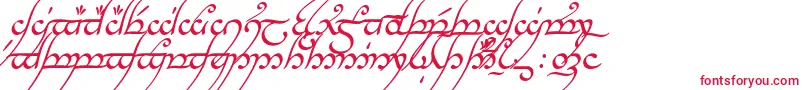 フォントTengwarAnnatarItalic – 白い背景に赤い文字