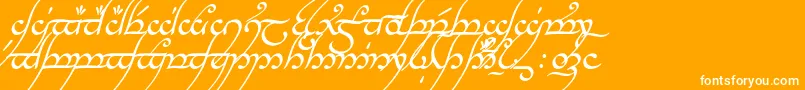 Шрифт TengwarAnnatarItalic – белые шрифты на оранжевом фоне