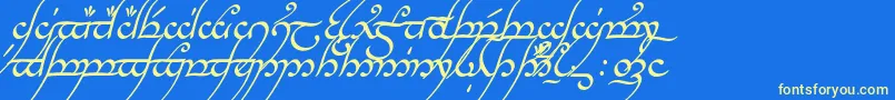 fuente TengwarAnnatarItalic – Fuentes Amarillas Sobre Fondo Azul