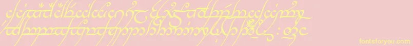 TengwarAnnatarItalic Font – Yellow Fonts on Pink Background