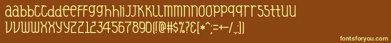 フォントVeysel – 黄色のフォント、茶色の背景