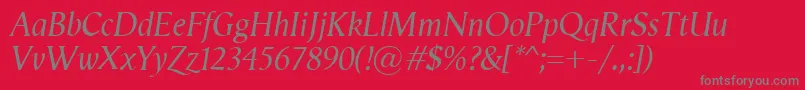 VegaAntikvaItalic Font – Gray Fonts on Red Background