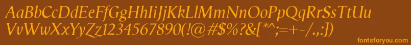 Police VegaAntikvaItalic – polices orange sur fond brun