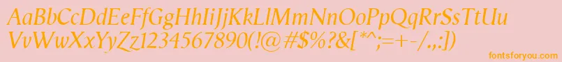 VegaAntikvaItalic Font – Orange Fonts on Pink Background