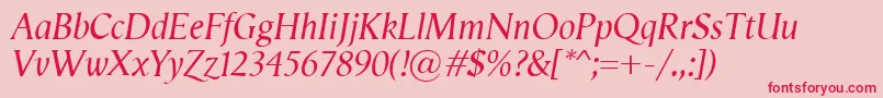 VegaAntikvaItalic Font – Red Fonts on Pink Background